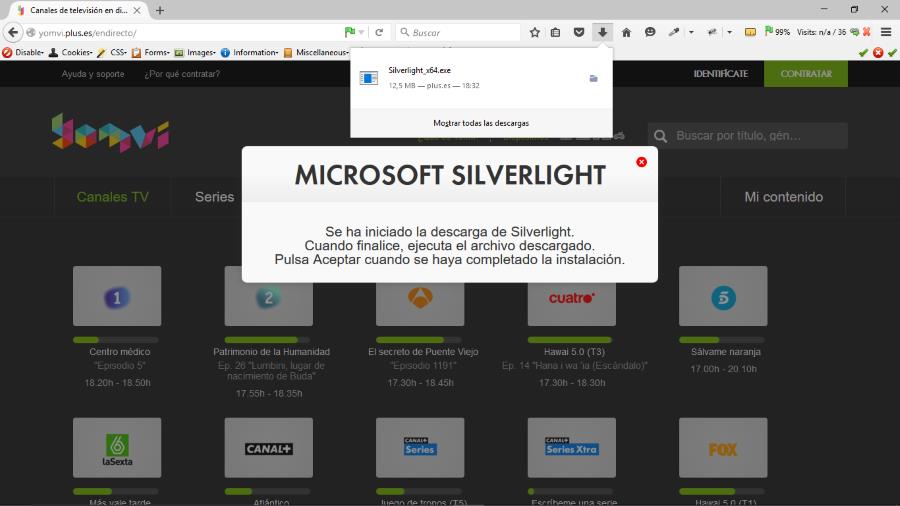 Descarga de Silverlight