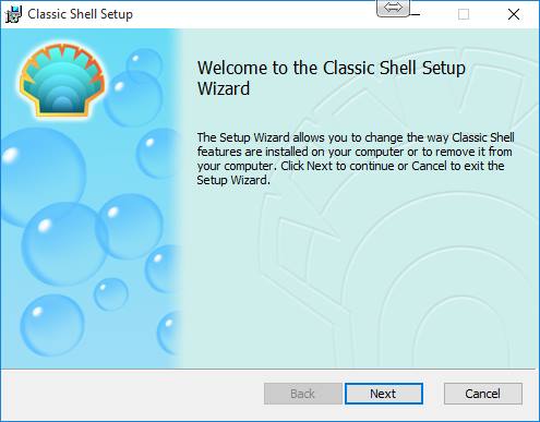 Ventana instalación classic Shell