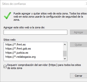 sitios de confianza en ie para lexnet