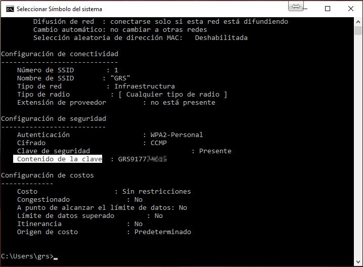 ver clave wifi perdida