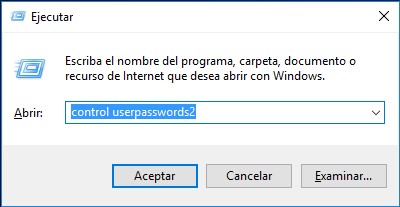Ventana Ejecutar comandos en windows 10
