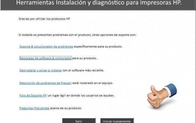 Herramientas Instalación y diagnóstico automatico para impresoras HP