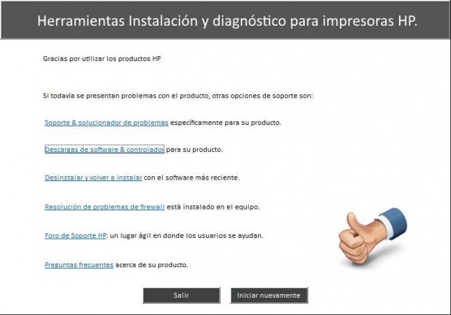 Herramientas Instalación y diagnóstico automatico para impresoras HP