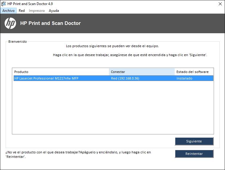 Software Instalación y diagnóstico para impresoras HP