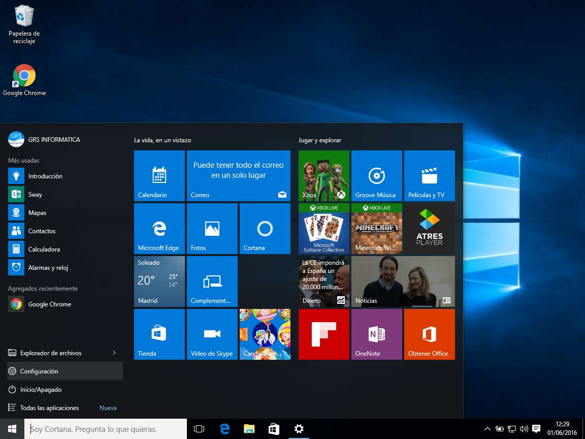 Como aceder al panel de configuración de windows 10