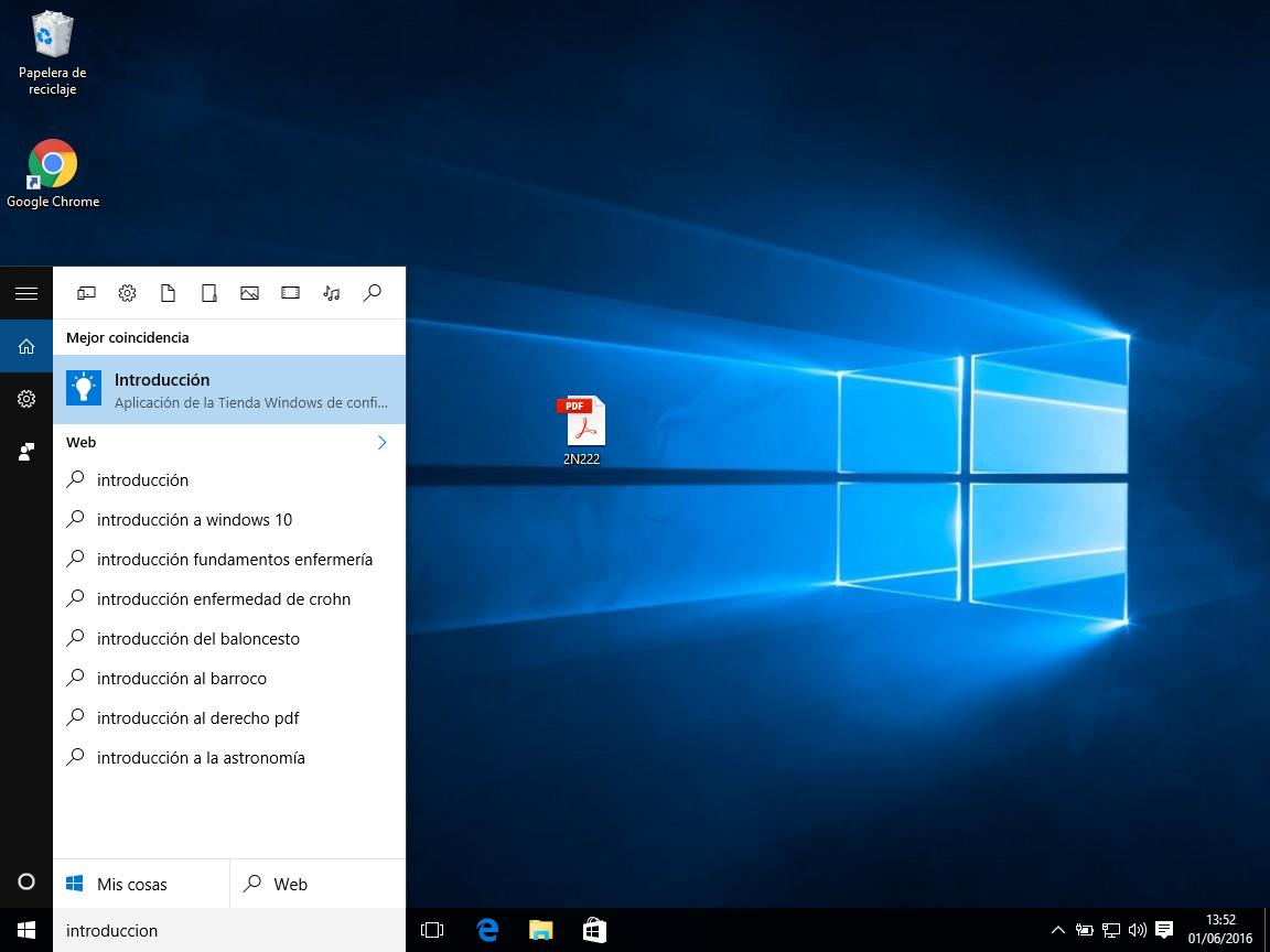 Lanzar introducción de windows 10