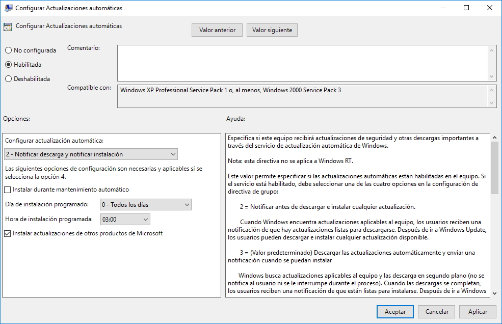 Decidir cuando instalar actualizaciones en Windows 10