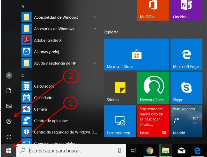 Acceder a configuración_windows 10